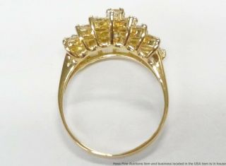 2.  0ctw Fine White Diamond 18k Gold Ring Ladies Vintage Cluster Fashion Sz 7.  75 6