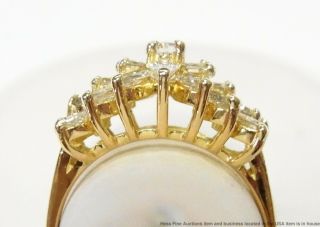2.  0ctw Fine White Diamond 18k Gold Ring Ladies Vintage Cluster Fashion Sz 7.  75 8