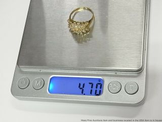 2.  0ctw Fine White Diamond 18k Gold Ring Ladies Vintage Cluster Fashion Sz 7.  75 9