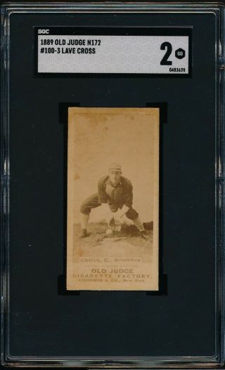 1889 N172 Old Judge Lave Cross Sgc 2 / Good Philadelphia Athletics Catcher Rare
