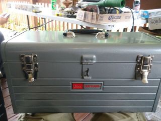 Vtg Sears Craftsman 6500 Classic Metal Toolbox With Removable Red Metal Tray