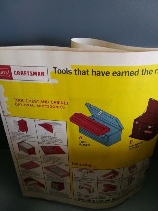 VTG SEARS CRAFTSMAN 6500 CLASSIC METAL TOOLBOX WITH REMOVABLE RED METAL TRAY 7