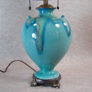 Weller Turkis Arts & Crafts Pottery Table Lamp - 1920 ' s 3