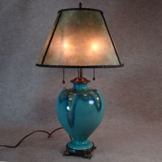 Weller Turkis Arts & Crafts Pottery Table Lamp - 1920 ' s 4