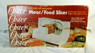 Vintage Nos Oster Food & Meat Slicer 319 - 08 Thick - Thin Cheese Beef Ham Nib