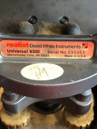 Vintage David White Instruments Realist Universal 8300 Level Transit w/ Case 2