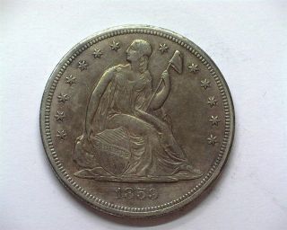 1859 - S Seated Liberty Silver Dollar Uncirculated,  Rare Keydate
