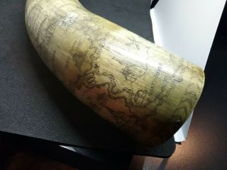 Antique York Powder Horn Carved NY Map French Indian War 1761 J.  STILES 11