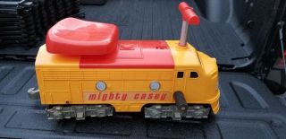 VINTAGE 1970 Remco Mighty Casey Ride on Train Engine WITH TRACKS 3