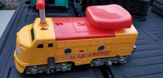 VINTAGE 1970 Remco Mighty Casey Ride on Train Engine WITH TRACKS 4