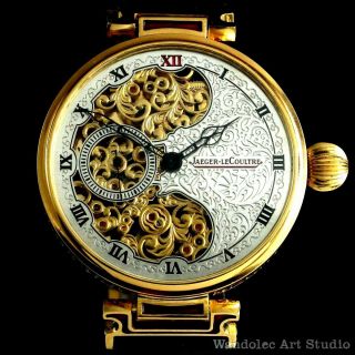Jaeger LeCoultre Vintage Mens Wrist Watch Gold Skeleton Men ' s Wristwatch Swiss 3