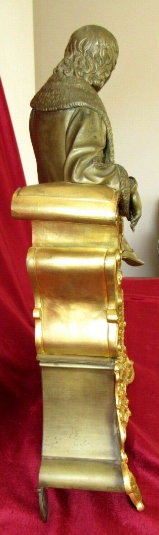 Large Antique French Ormolu & Bronze Clock Case With Seated Figure 4
