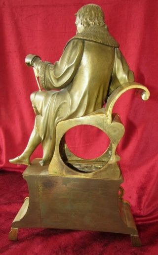Large Antique French Ormolu & Bronze Clock Case With Seated Figure 6