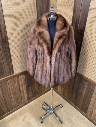 Vintage Milgrim Fur Salon Sable Fur Coat Jacket Small 2 - 4