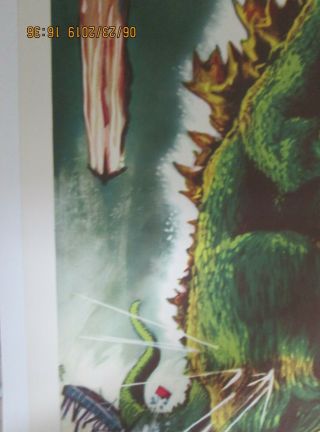 GODZILLA King of the Monsters 0riginal 1956 movie poster near linen RARE 6