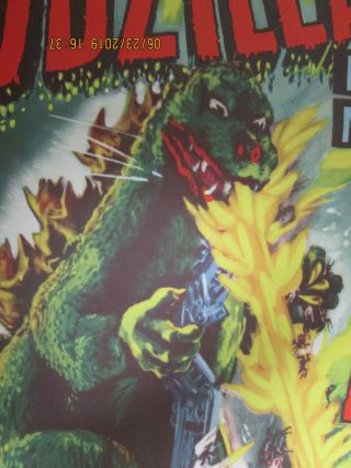 GODZILLA King of the Monsters 0riginal 1956 movie poster near linen RARE 8