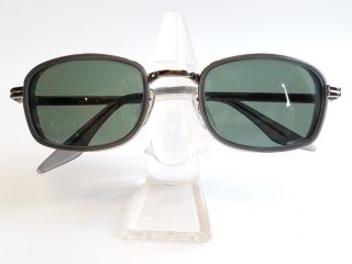 Ray Ban Vintage B&l W2811 Gray/chrome Combo G15 Rectangular Diners Sunglasses