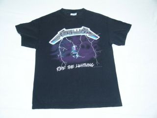 Vintage Metallica Ride The Lightning Concert Shirt Double Sided Read For A Deal