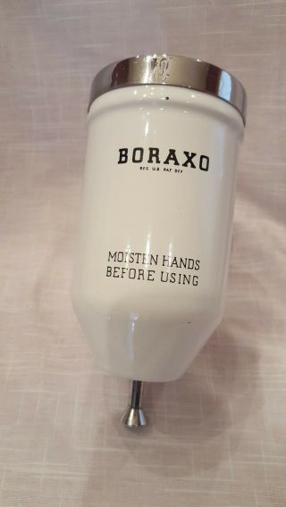 Vintage Boraxo Porcelain Powder Soap Dispenser W/key