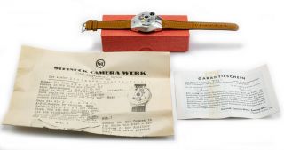 (184) Rare Steineck Abc Subminiature Spy Watch Camera W/125/2.  5 Lens Ib Box L@@k