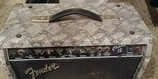 Vintage Rare Fender Champ 12 guitar Amplifier with snakeskin tolex. 2