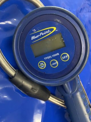 Vintage Blue Point Industrial Air Pressure Pump Tire Inflation Tool Gauge