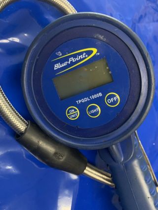 Vintage BLUE POINT Industrial Air Pressure Pump Tire Inflation Tool Gauge 6
