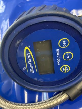 Vintage BLUE POINT Industrial Air Pressure Pump Tire Inflation Tool Gauge 7