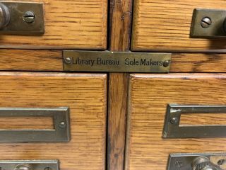 Vintage oak file index card Library Bureau Sole Maker Cabinet 2