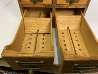 Vintage oak file index card Library Bureau Sole Maker Cabinet 7