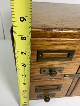 Vintage oak file index card Library Bureau Sole Maker Cabinet 8