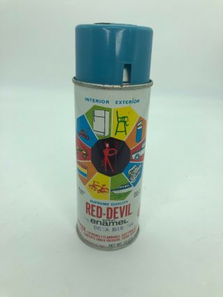 Vintage Red Devil Spray Paint Can Nos Delta Blue 724 Never Opened Usa Vcf