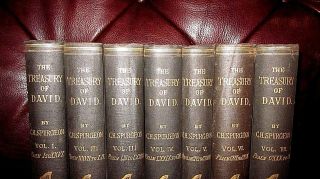 ANTIQUE 1892 C.  H SPURGEON 7 VOL.  SET THE TREASURY OF DAVID 3RD EDITION STUNNING 3