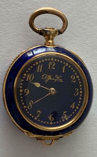 18k Gold Tiffany Blue Enamel Fancy Dial Ekegrin Or Patek Philippe Pocket Watch