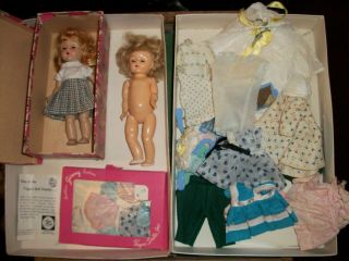 Early Vintage Vogue Strung Ginny Doll With Clothes,  And Box Ex - Cond
