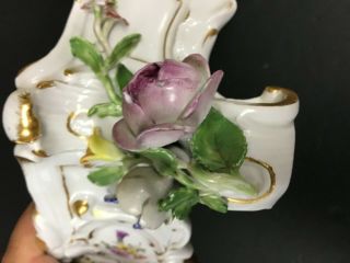Vintage Meissen Porcelain Square Base with Applied Flowers 3