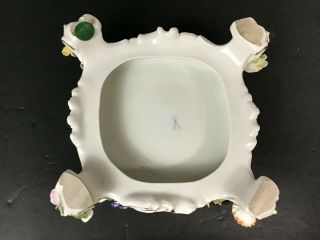 Vintage Meissen Porcelain Square Base with Applied Flowers 6