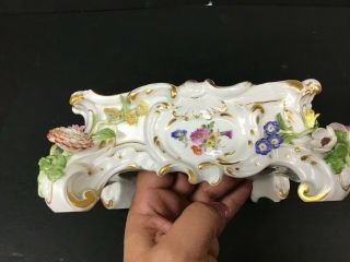 Vintage Meissen Porcelain Square Base with Applied Flowers 8
