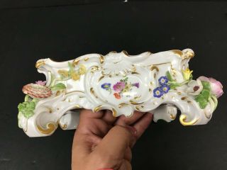 Vintage Meissen Porcelain Square Base with Applied Flowers 9