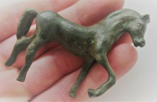 Rare Ancient Celtic Bronze Horse Statuette Of Horse And Rider 100ad