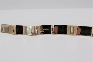 Very Rare Julian Arviso 14k YELLOW GOLD Opal Inlay Bracelet 6.  5 