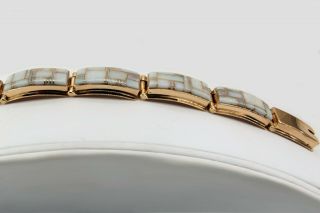 Very Rare Julian Arviso 14k YELLOW GOLD Opal Inlay Bracelet 6.  5 