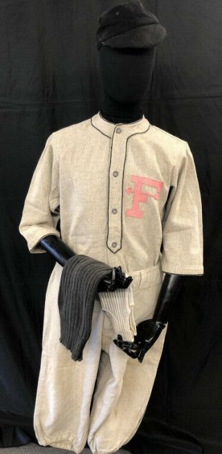 Antique 1918 - 27 Baseball Uniform Shirt Pants Stirrups & Cap Victor Wright Ditson