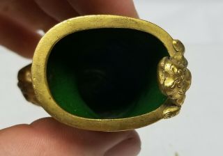 Antique Vintage Chinese Gilt Bronze Copper Cloisonne Enamel Miniature Rhyton Cup 6