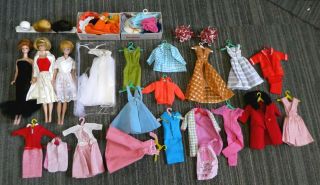 3 Vintage Barbie Dolls - Clothes - Accessories - Carrying Case - 1960 ' s 3
