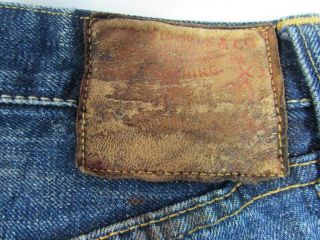 Vtg 40s 50s Levi 501 Leather Tag Big E Denim Jeans 30x30 1947 Hidden Rivet Xx