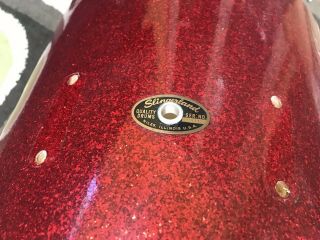 Slingerland 60s Vintage Stage Band Red Sparkle 14x14 Floor Tom Drum Shell 2
