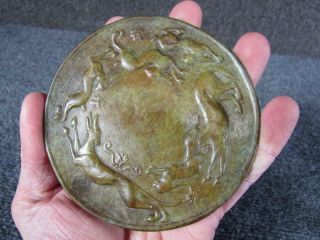 Antique 1917 Signed Paul Manship Bronze Art Deco Medallion By Roman Bronze