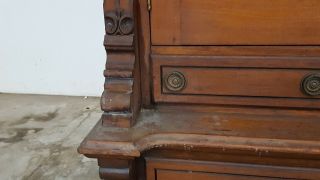 Antique American Victorian 2 Door Bookcase Cabinet 5