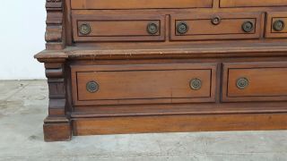 Antique American Victorian 2 Door Bookcase Cabinet 6
